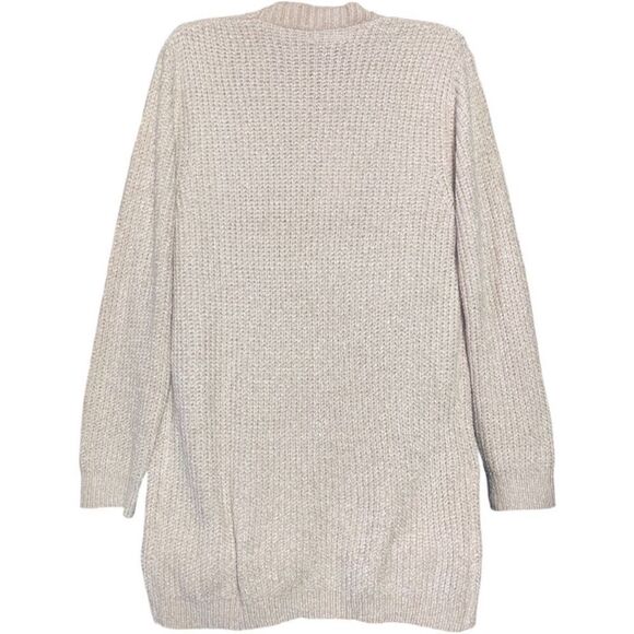 Ivory Chenille Knit Open Front Long Cardigan - Picture 2 of 10